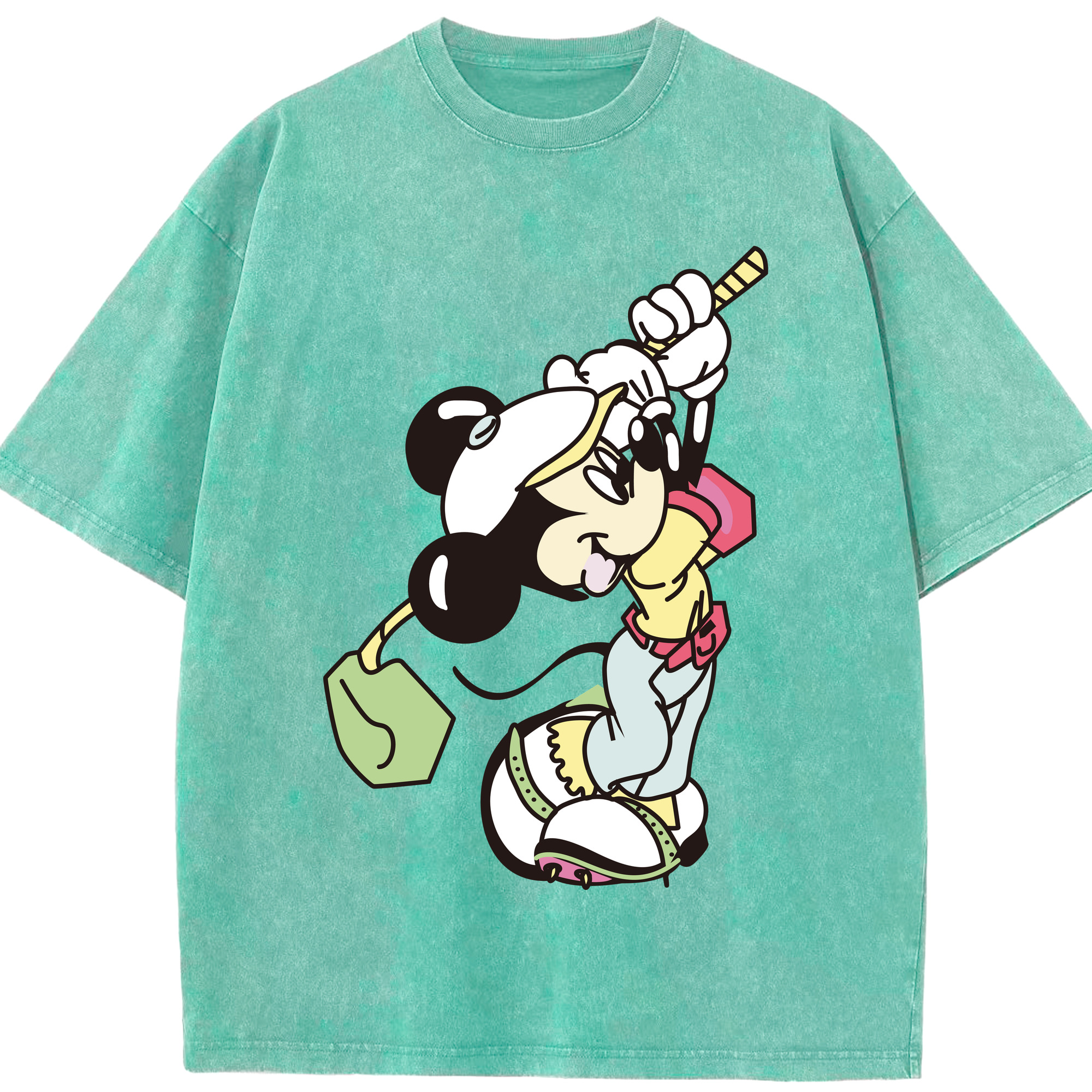 （画像用） ミッキーマウス Mickey Mouse 綿100% ヴィンテージ風 半袖Tシャツ（フロントプリント）